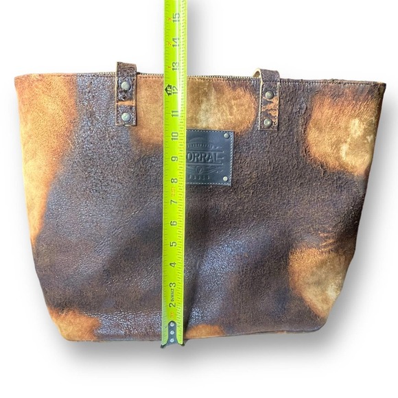 Corral Boots Shoulder Bag Brown Western Distressed Lamb Leather - Picture 13 of 15